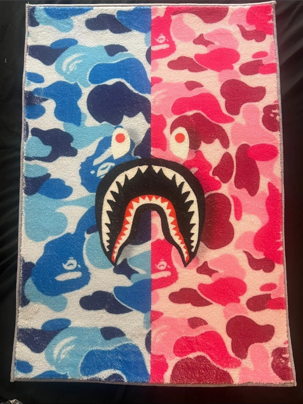 Blue & Pink Camo Rug Like New